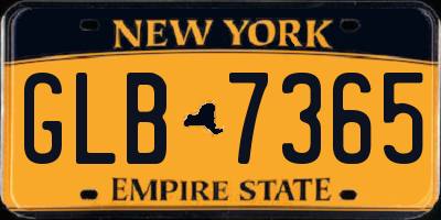 NY license plate GLB7365
