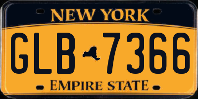 NY license plate GLB7366