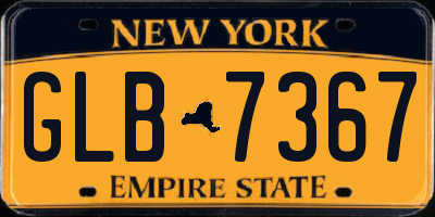 NY license plate GLB7367