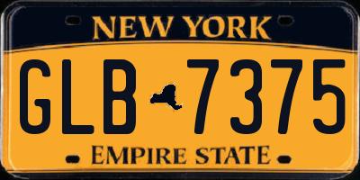 NY license plate GLB7375