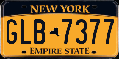 NY license plate GLB7377