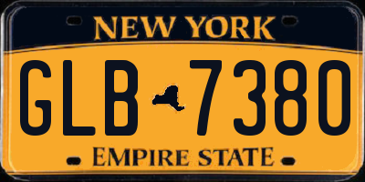NY license plate GLB7380