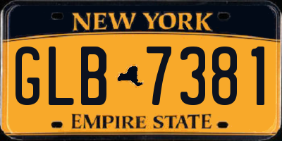 NY license plate GLB7381