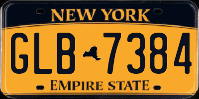 NY license plate GLB7384