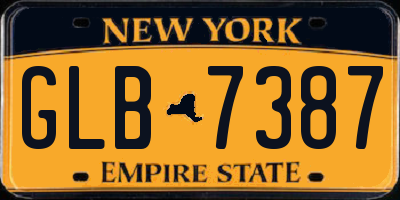 NY license plate GLB7387
