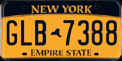 NY license plate GLB7388