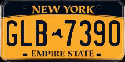 NY license plate GLB7390