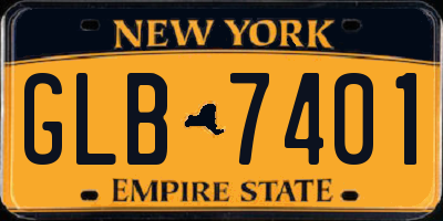 NY license plate GLB7401
