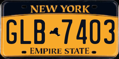 NY license plate GLB7403