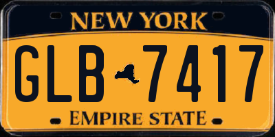 NY license plate GLB7417