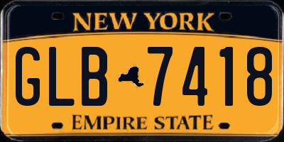 NY license plate GLB7418