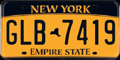 NY license plate GLB7419