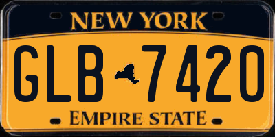 NY license plate GLB7420