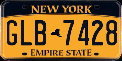 NY license plate GLB7428