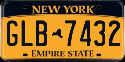 NY license plate GLB7432