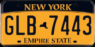 NY license plate GLB7443