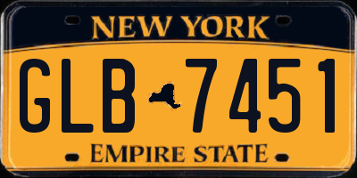NY license plate GLB7451