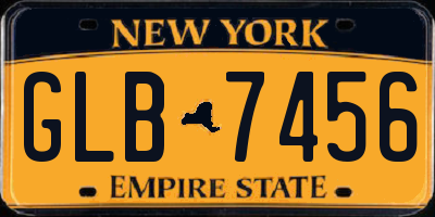 NY license plate GLB7456
