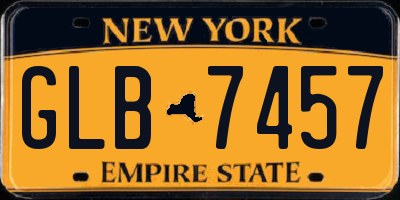 NY license plate GLB7457