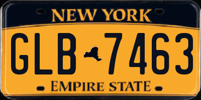 NY license plate GLB7463