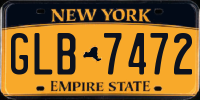 NY license plate GLB7472