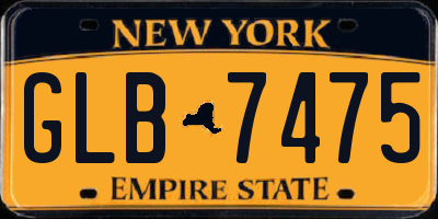 NY license plate GLB7475