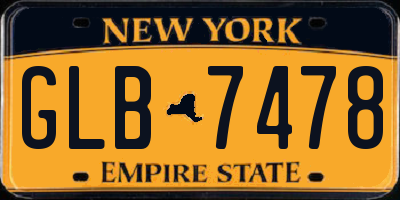 NY license plate GLB7478