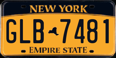 NY license plate GLB7481