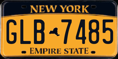 NY license plate GLB7485