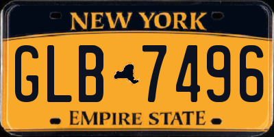 NY license plate GLB7496