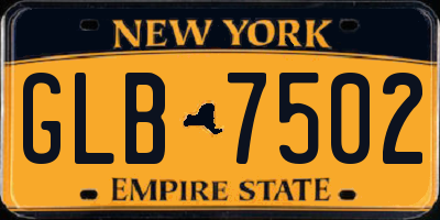 NY license plate GLB7502