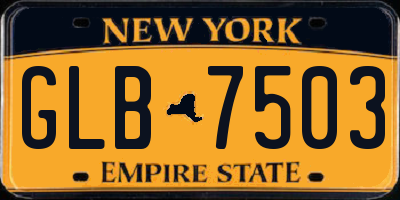 NY license plate GLB7503