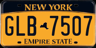 NY license plate GLB7507