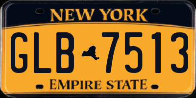NY license plate GLB7513