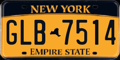 NY license plate GLB7514