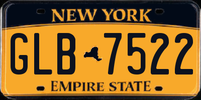 NY license plate GLB7522