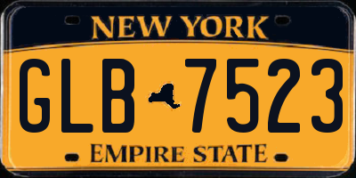 NY license plate GLB7523