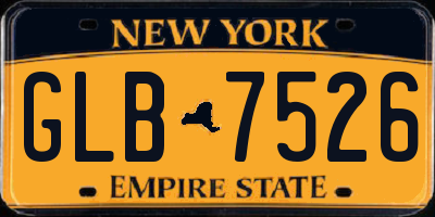 NY license plate GLB7526