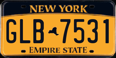 NY license plate GLB7531
