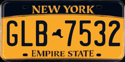 NY license plate GLB7532