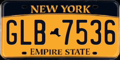 NY license plate GLB7536