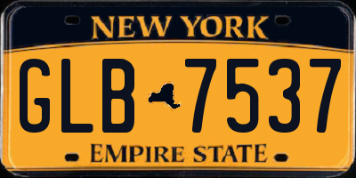 NY license plate GLB7537