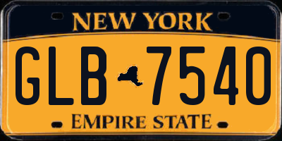 NY license plate GLB7540