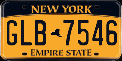 NY license plate GLB7546