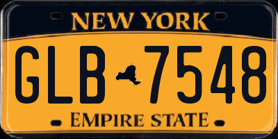 NY license plate GLB7548
