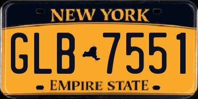 NY license plate GLB7551
