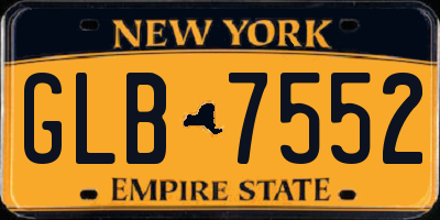 NY license plate GLB7552