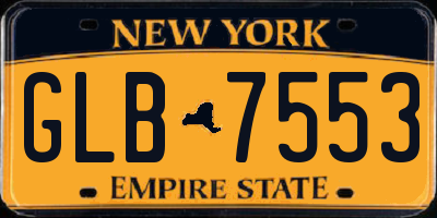 NY license plate GLB7553