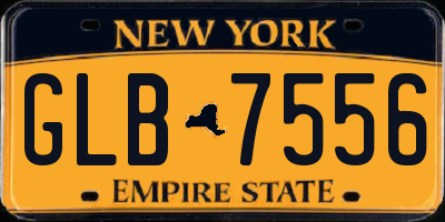 NY license plate GLB7556