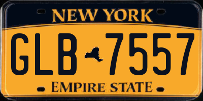 NY license plate GLB7557